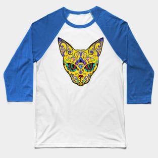 Skull Sphynx Cat Calavera shirt Los Muertos Day of the Dead Baseball T-Shirt